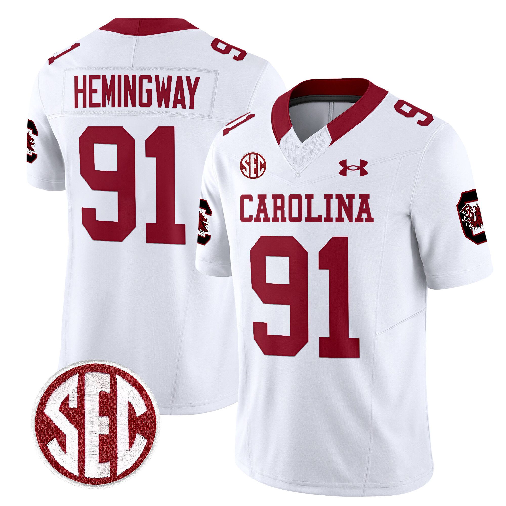 Men South Carolina Gamecocks #91 Hemingway White 1980 Throwback Vapor Limited 2024 NCAA Jersey->ncaa teams->NCAA Jersey